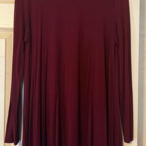 Burgundy Long Sleeve Top